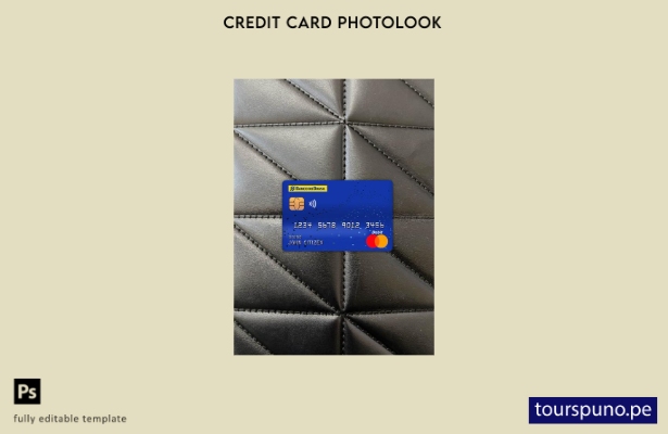 listo para imprimir Plantilla frontal de aspecto fotográfico de tarjeta de déb 2